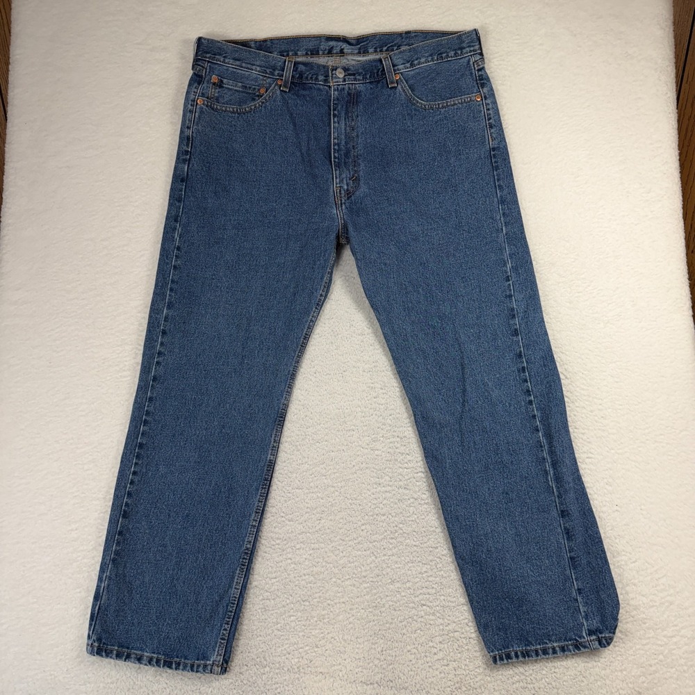 Levi's 505 Regular Fit Straight Leg Jeans Men's 42x30 (40.5x29) Med Blue Denim
